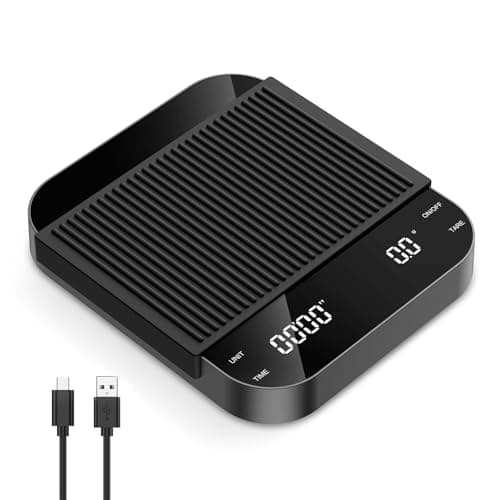 Brifit Highpräzise Espresso Waage 3kg/0.1g, Hochpräzise Küchenwaage, USB Laden, LED-Anzeige, Tara Funktion, Touch-Button