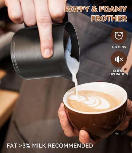 Elektrischer Milchaufschäumer Nalezuns Automatische Abschaltung 5 in 1 Warm und Kalter Milchschaum Latte Macchiato Cappu