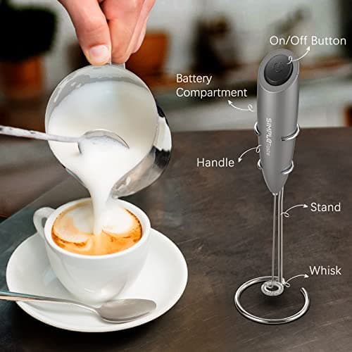 SIMPLETASTE Elektrischer Milk Frother für Cappuccino und Latte Art mit 2 Batterien
| SIMPLETASTE Handheld Schaumbereite