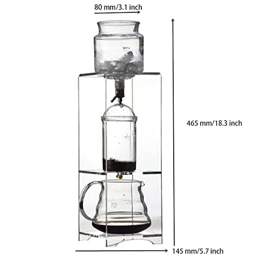KAYLA-lan Cold Brew Coffee Maker 780 ml Slow Drip klar Einweihungsgeschenk aus Glas mit Acrylrahmen