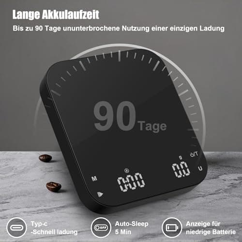 Kaffeewaage Wiederaufladbare Espresso Waage HD LCD Display