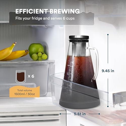 Ovalware Cold Brew Coffee Maker - Luftdichte Kaffeemaschine und Teesieb für kalten Kaffee (1.5 Liter)