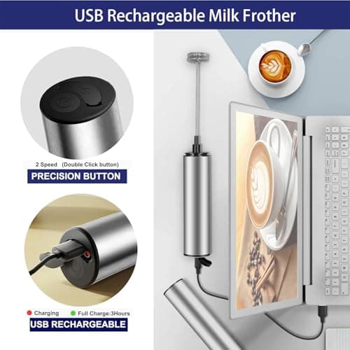 USB Wiederaufladbarer Edelstahl Milchaufschäumer für Kaffee, Creme und Latte
| Tragbarer Elektrischer Schaummacher aus