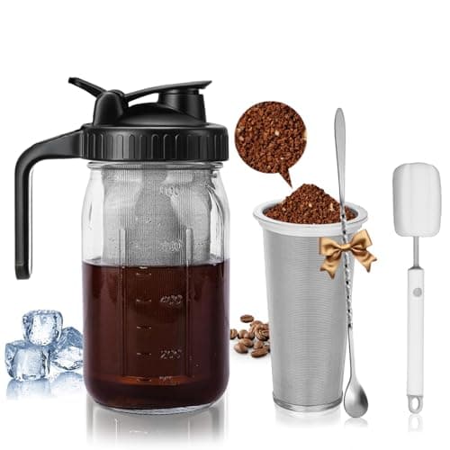 Kaltgebrüh-Kaffeemaschine Cafultgo 1500 ml Glas Echtstahlfilter Reinigungsbürste