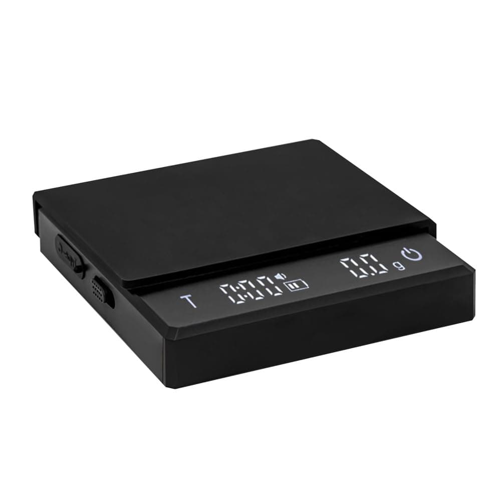 Digitale Kaffeewaage 2 kg/0,1g Genaue + Hitzebeständiger Matte + Tragbare Küchenwaage für Espresso und Filterkaffee
