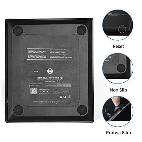 TIMEMORE Digitale Kaffeewaage, 2000 g, Espresso-Zubereitung optimieren mit Timer und genauem Gewichtsmessung (Schwarz)