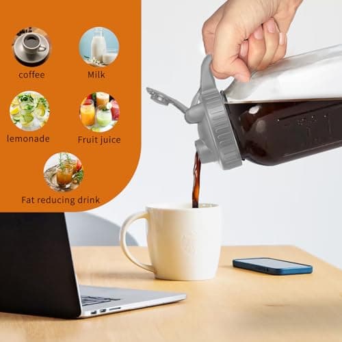 Kaltgebrüh-Kaffeemaschine Cafultgo 1500 ml Glas Echtstahlfilter Reinigungsbürste