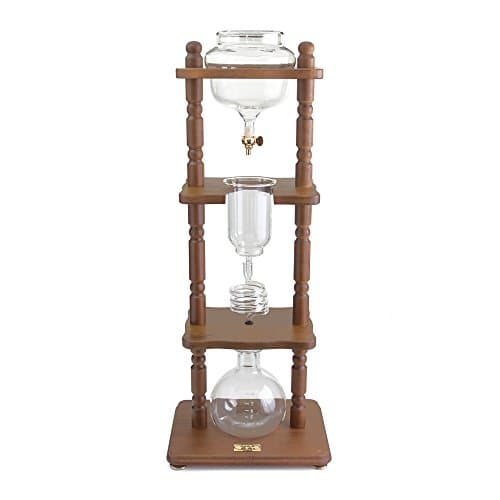 Yama Glass Cold Brew Kaffeemaschine - brauner Rahmen - Holz - schnell bereit - 8 Tassen - kraftvoll geschmacksintensiv