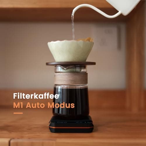 【FOXNSK+Mini Kaffeewaage】+【0.1g Genaue】+【Coffee Scale】+【Barista】+【Timer】+【USB Aufladbar】+【Led Display】+【Max 2kg】+【Schwar