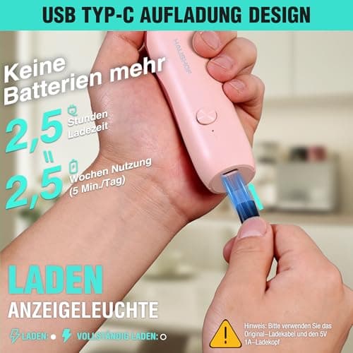 HAUSHOF Milchaufschäumer Stab Rosa - Einfach für Kaffee und Cappuccino, ideal für Hausgebrauch, mit Edelstahl Schneebese