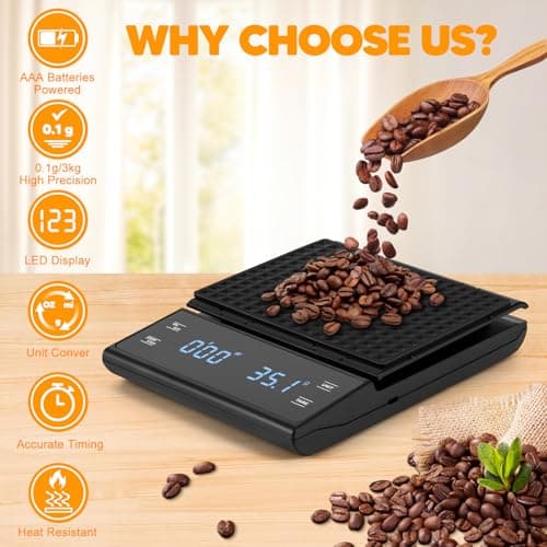 Digitale Viitech Küchenwaage für Heimgebrauch und Büro
| Viitech Batteriebetriebene Espresso Waage mit Timer
| Viitech