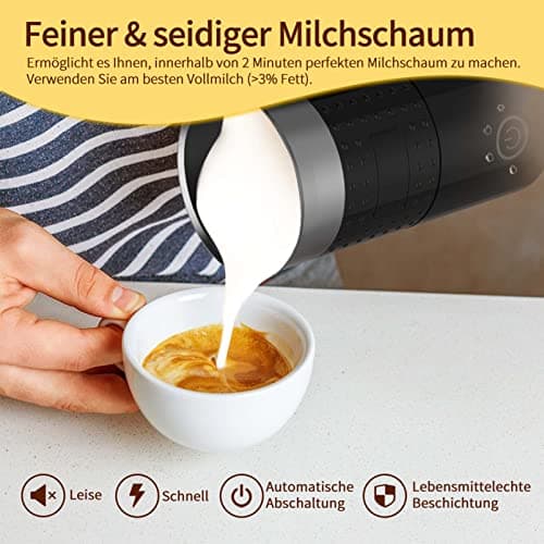 Elektrischer Milchaufschäumer 4 in 1 Heißer Kalter Milchschaum Geräuschloser Heiße Schokolade Latte Cappuccino Macchiato