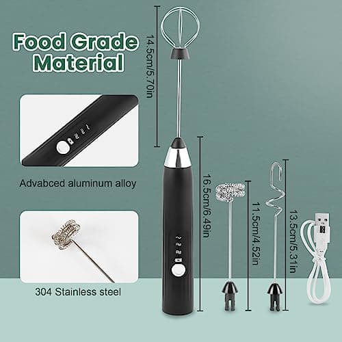 Elektrischer Milchaufschäumer Weinsamkeit 3 Heads USB-Stab Edelstahl Kaffee Latte Macha Cappuccino