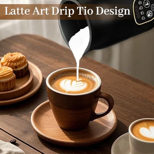 Elektrischer Milchaufschäumer - Automatischer Temparaturkontrollheißer Schokolade Schaum für Cappuccino und Latte