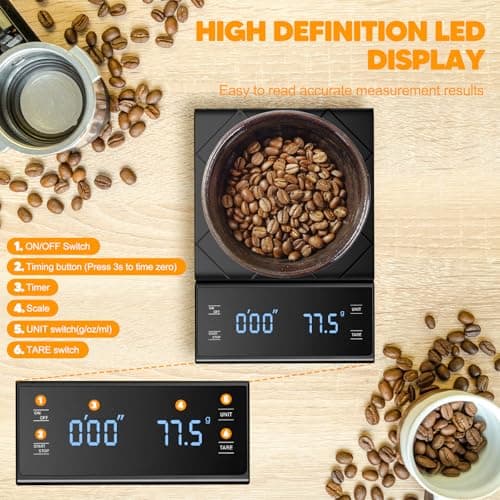 Digitale Viitech Küchenwaage für Heimgebrauch und Büro
| Viitech Batteriebetriebene Espresso Waage mit Timer
| Viitech