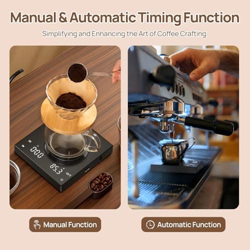 Meilen Mini-Kaffeewaage mit Timer für Espresso, Pour-Over, Drip (Schwarz)
| Meilen 2 KG/0,1G Präzise Espresso Waage, Wi