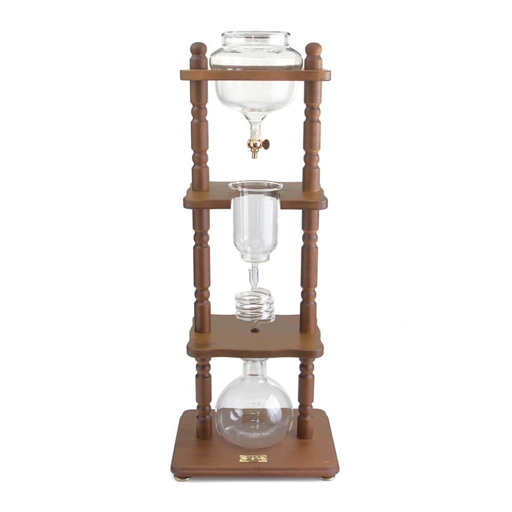 Yama Glass Cold Brew Kaffeemaschine - brauner Rahmen - Holz - schnell bereit - 8 Tassen - kraftvoll geschmacksintensiv