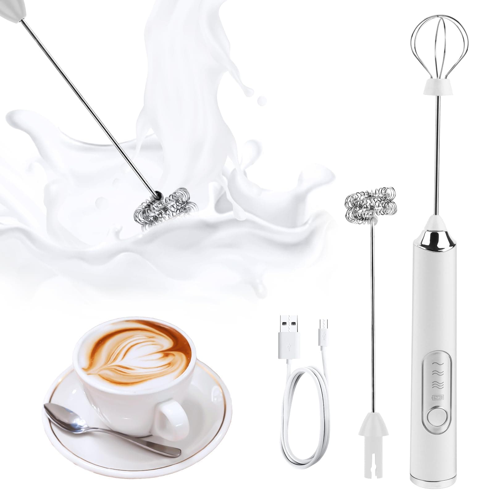 **Stainless Steel USB Rechargeable Elektrischer Milchfrother für Kaffee, Cappuccino und Hot Chocolate**
| **Elektrische